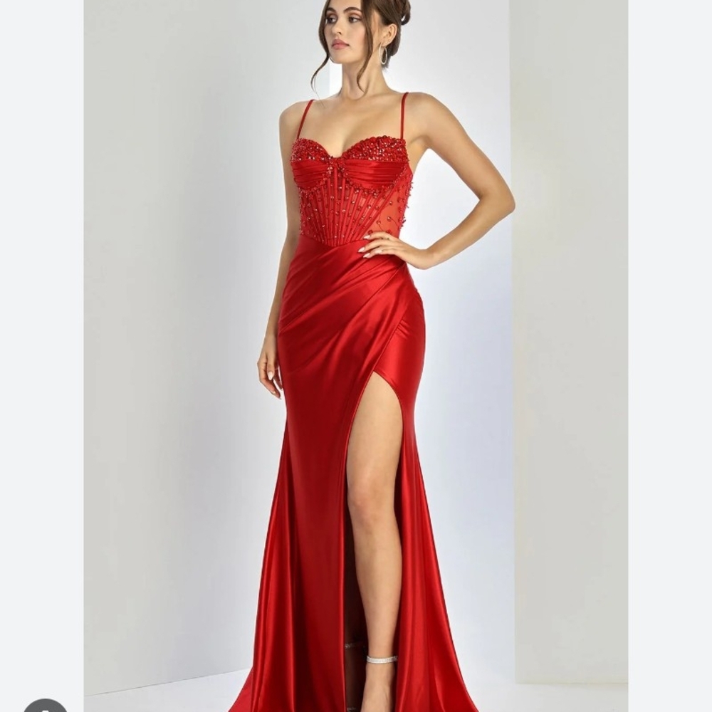 B Darlin Striking Red Prom Dress